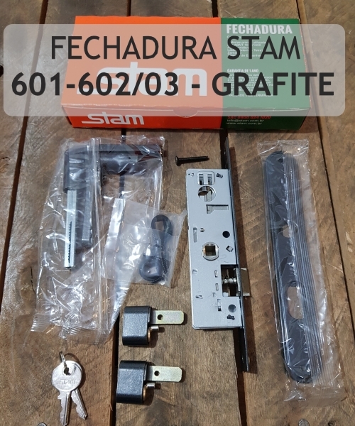 Fechadura Stam - 601-602/03 Grafite