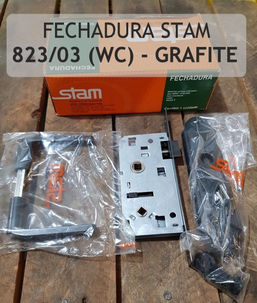 Fechadura Stam - 823/03 (WC) Grafite