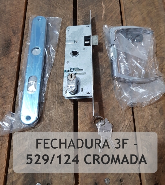 Fechadura 3F - 529/124 Cromada