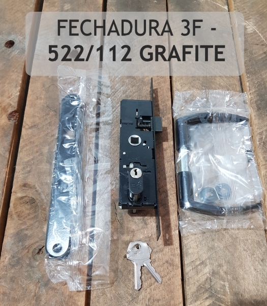 Fechadura 3F - 522/112 Grafite