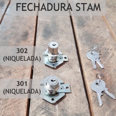 Fechadura Stam - 301 Niquelada e 302 Niquelada