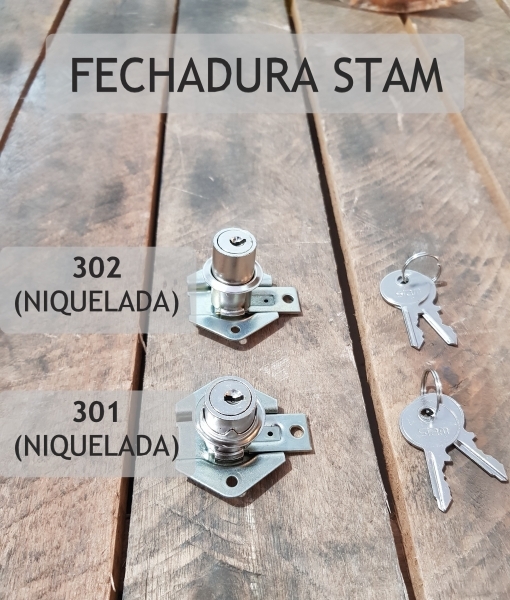 Fechadura Stam - 301 Niquelada e 302 Niquelada