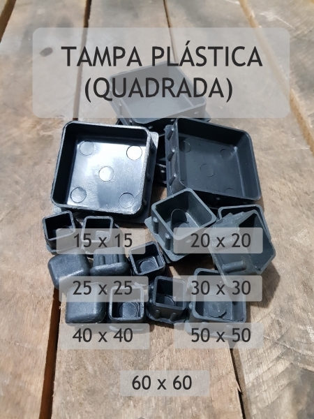 Tampa Plástica Quadrada ( 15x15, 20x20, 25x25, 30x30, 40x40, 50x50 e 60x60)